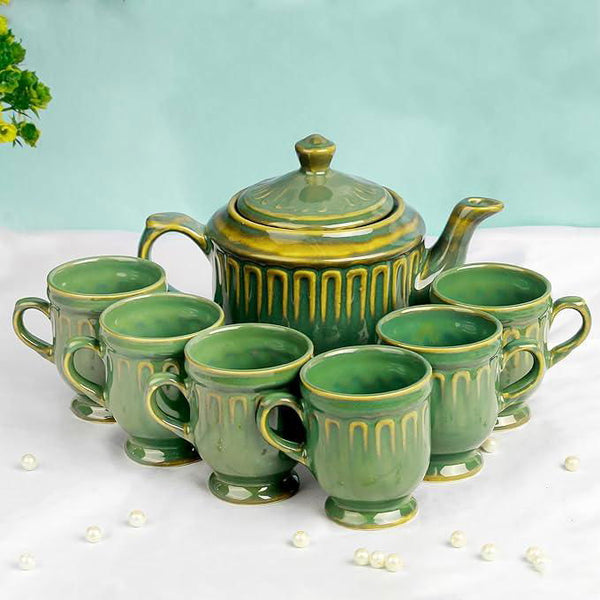 Ceramic Green Studio Pottery Tea Set - The Earth Store - Tea Sets